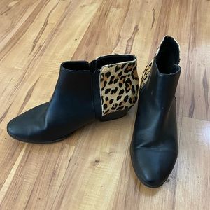 Cheetah and Leather Booties